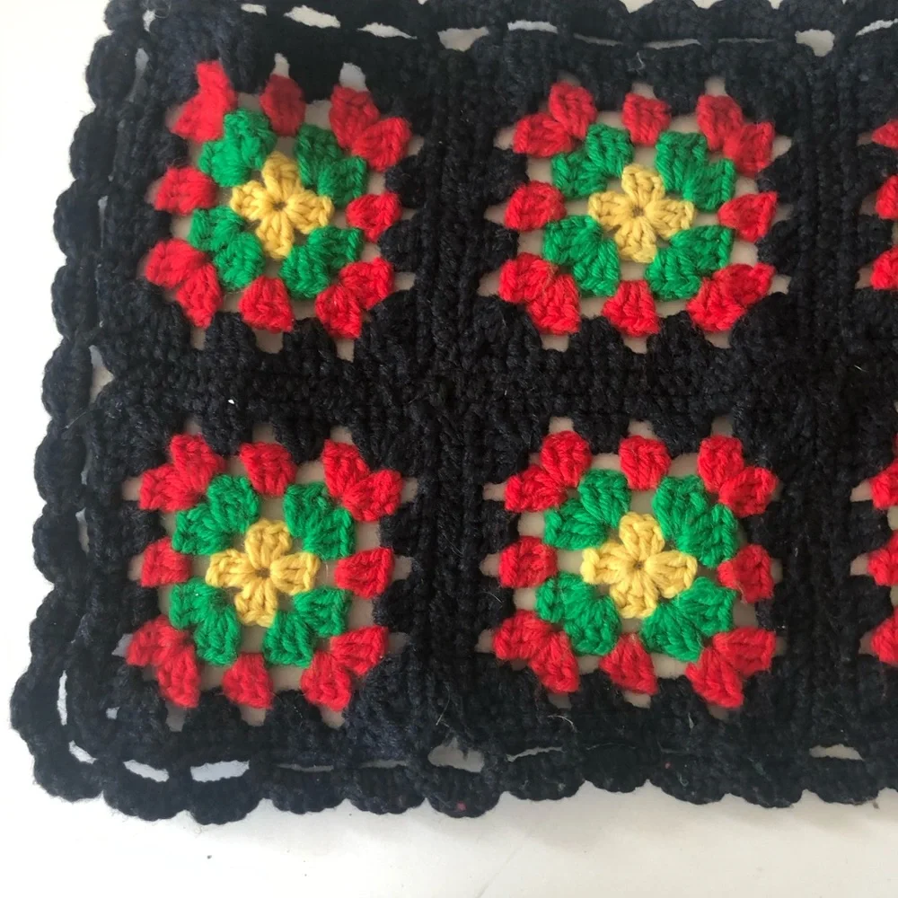 NYC Black and Red Crochet Table RunnerPlacemat